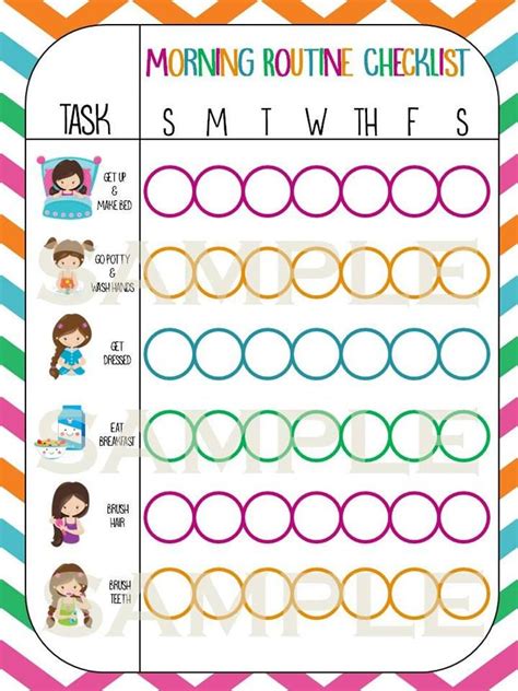 Free Morning Routine Chart For Children 1c4