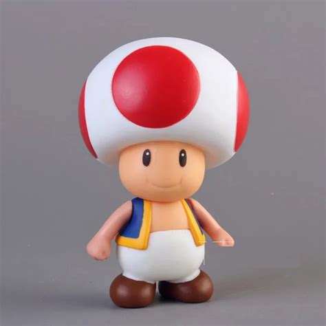 Retail 1pcs For Mario Bros Mushroom Toad Pvc Action Figure Model Toy In