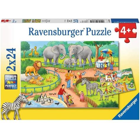 Ravensburger Kinderpuzzle Ein Tag Im Zoo 2x 24 Teile Für Kinder Ab 4