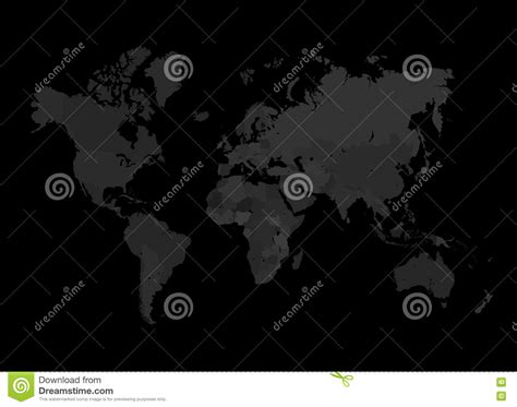 Grey World Map Illustration Vektor Abbildung Illustration Von