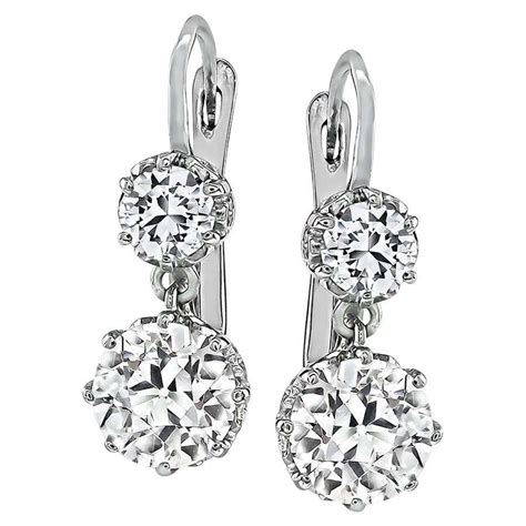 3 03 Carat Diamond Drop Earrings For Sale At 1stdibs