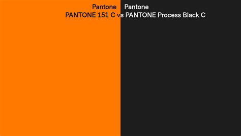 Pantone 151 C Vs Pantone Process Black C Side By Side Comparison