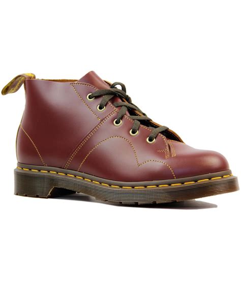 Dr Martens Church Retro Mod Smooth Leather Monkey Boots Oxblood