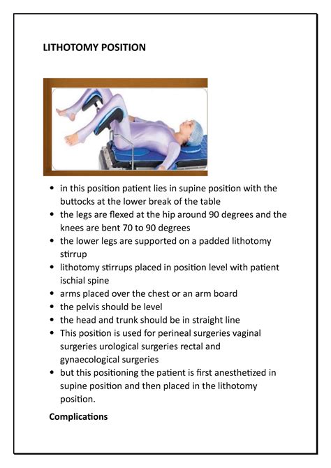 Lithotomy Position LITHOTOMY POSITION In This Position Patient Lies