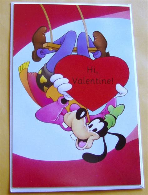 Vintage Carlton Valentines Card Disney Character Collection Goofy The
