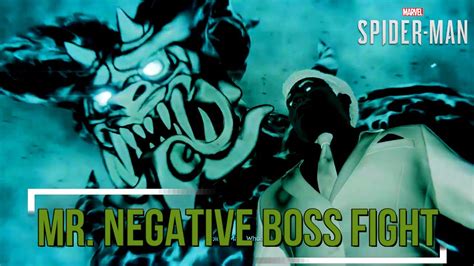 Marvel Spiderman Mr Negative Martin Li Boss Fight Battle Ps4