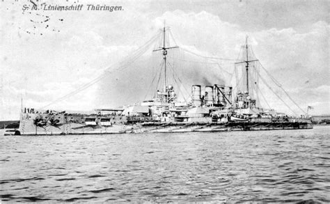 Constructed from 1908 to 1912, the class comprised four ships. Battleship Thüringen