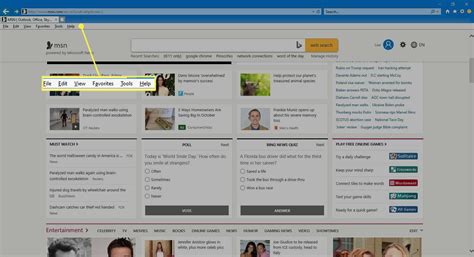 How To View The Tool Menu In Internet Explorer 11