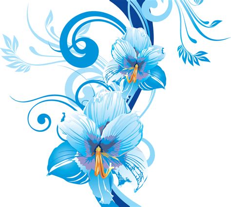 Blue Flowers Vector At Getdrawings Free Download