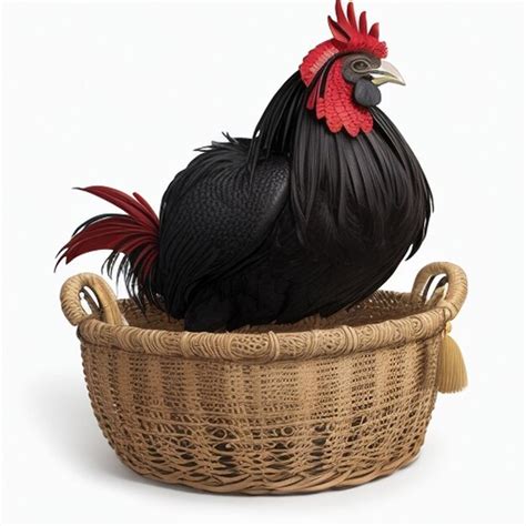 premium ai image cock chicken isolated basket