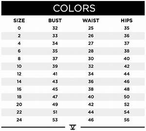 Colors Dress Size Chart Oc Sparkle