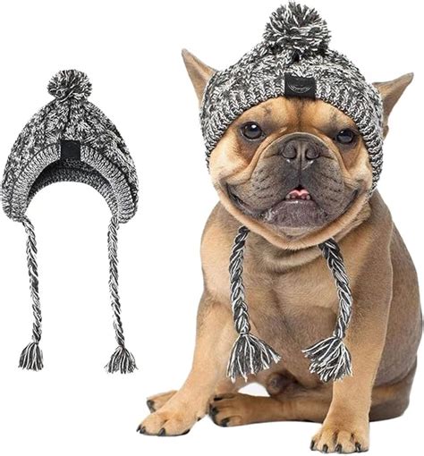 Dog Knit Pom Hat Winter Warm Ear Flaps Cap Pet Beanie Hat