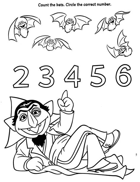 Sesame Street Coloring Pages Count Von Count