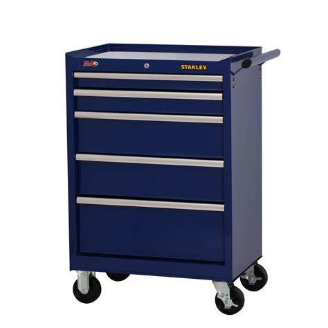 Stanley 27 In W 5 Drawer Tool Cabinet Blue H5trsbl The Home Depot