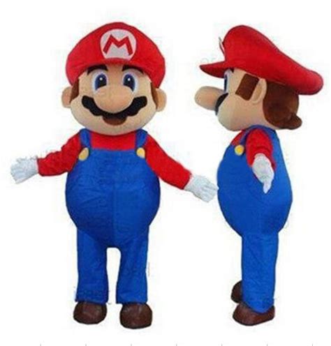 Super Mario Brothers Mascot Costume Fancy Party Dress Adult Suit In