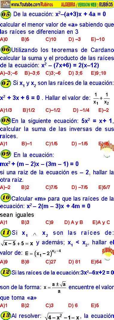 Ecuaciones De Segundo Grado Problemas Resueltos De Álgebra Pdf