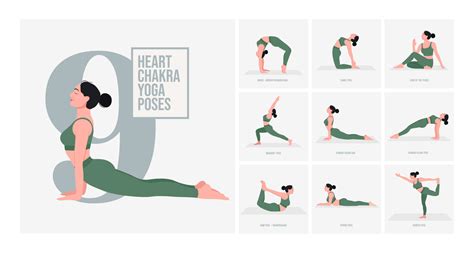 Posturas de yoga del chakra del corazón mujer joven practicando pose
