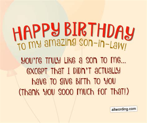 Clever Birthday Wishes For A Son In Law Allwording Com