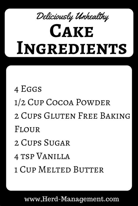 Ingredients of cosmetic products are listed following international nomenclature of cosmetic ingredients (inci). Gluten Free Homemade Chocolate Cake Ingredient list | Cake ...