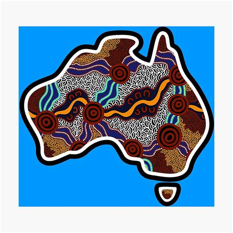 Authentic Aboriginal Art Australia Map Artwork Poster For Sale By