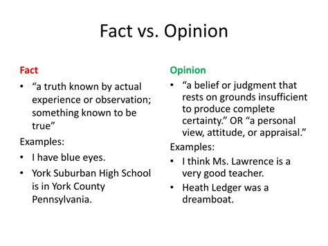 Ppt Fact Vs Opinion Powerpoint Presentation Free Download Id2469637