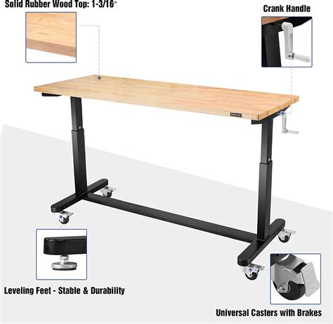 Buy Workpro 60 Height Adjustable Work Table With Crank Handle And