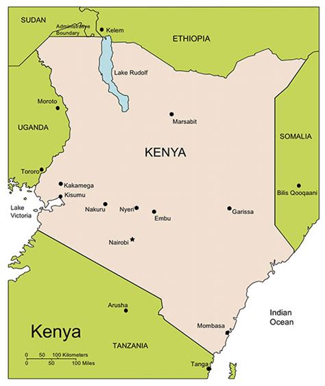 Republic of kenya with population statistics, maps, charts, weather and web information. Kenya Map for PowerPoint, Major Cities and Capital - Clip Art Maps