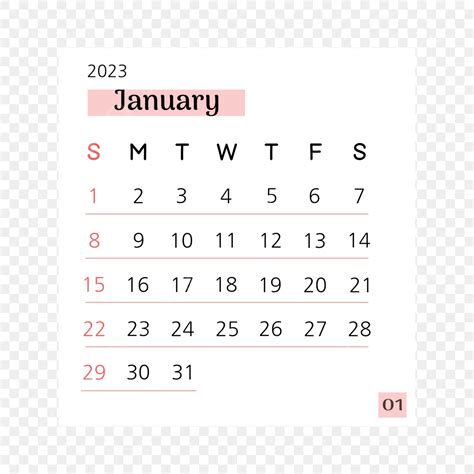 Calendar January 2023 Vector Png Images Calendar Vector Illustration