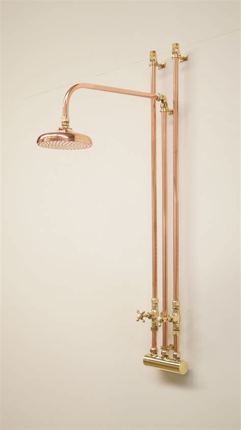 Exposed Copper Pipe Shower System Bowes Mezquita