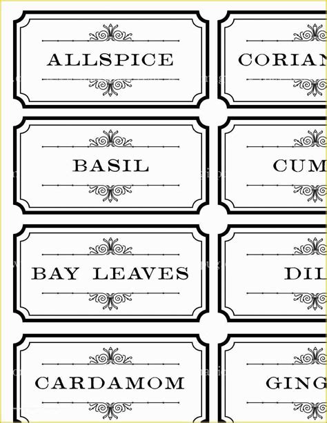 Spice Jar Label Template Free Printable Templates