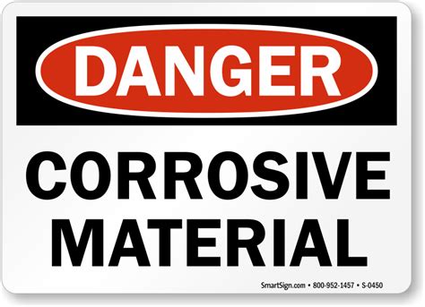 Corrosive Material OSHA Danger Sign Ships Free SKU S 0450