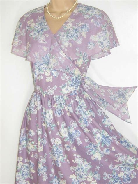 Laura Ashley Vintage Lavender Periwinkle Floaty Summer Tea Occasion