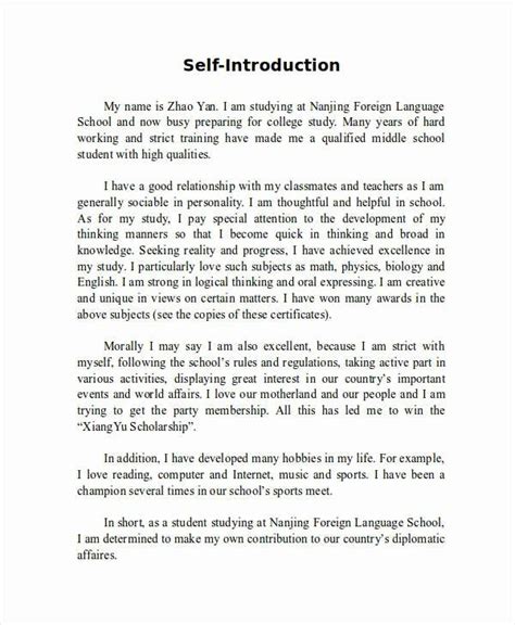 How To Write Introduction About Myself Example Coverletterpedia