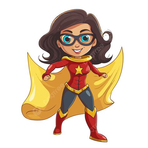 Female Superhero Clipart Cartoon Girl Superhero With Glasses And Gold