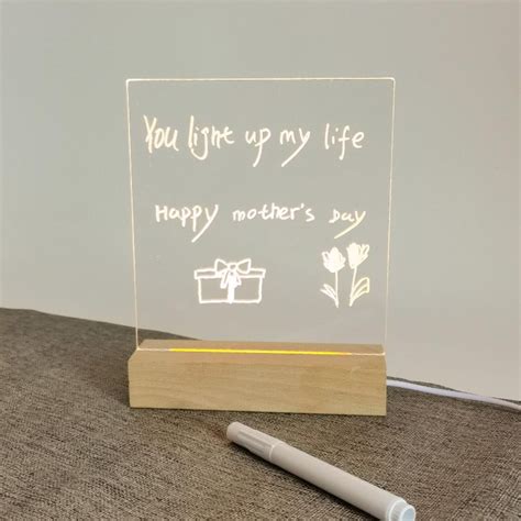 Buy Acrylic Dry Erase Board With Light Up Stand For Desk X Inch Clear Desktop Note Memo