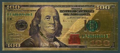 24k Gold Us 100 Banknote Bill Pristine Auction