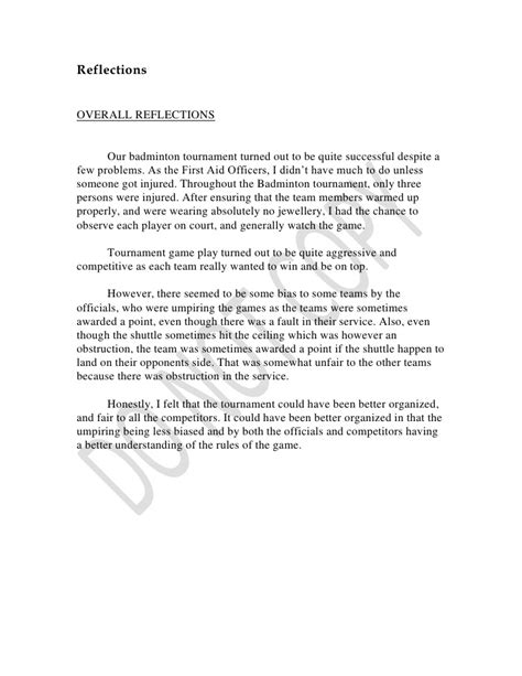 Reflective Essay On Physical Education