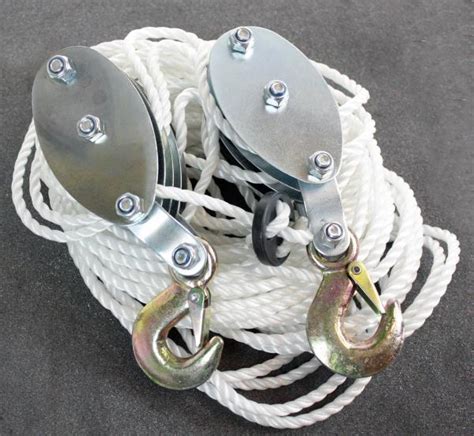 4000lb 2 Ton Poly Rope Hoist Pulley Block And Tackle Rope 4 Rigging