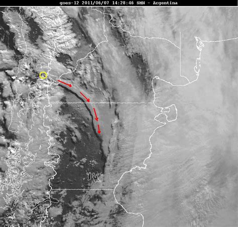 Meteorología Práctica Visión Satelital De La Nube Del Volcán Puyehue