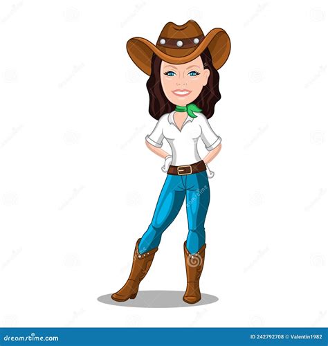 cowgirl cartoon royalty free stock image 43665232