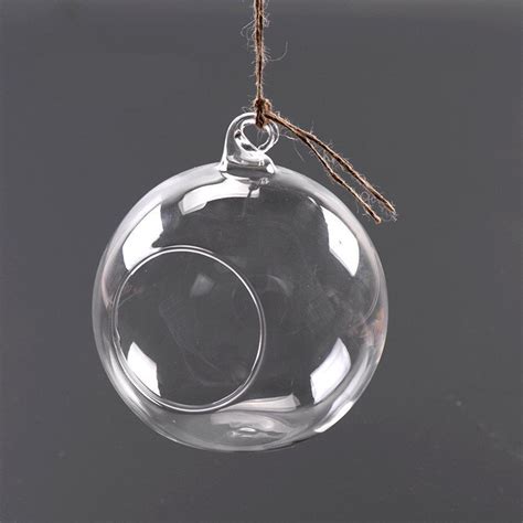Allrise Hanging Clear Glass Bauble Sphere Ball Candle Tea