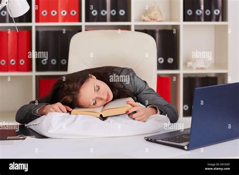 Tired Sleeping Young Woman Stock Photo Alamy