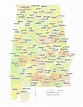 State of Alabama County Map and the County Seats - CCCarto
