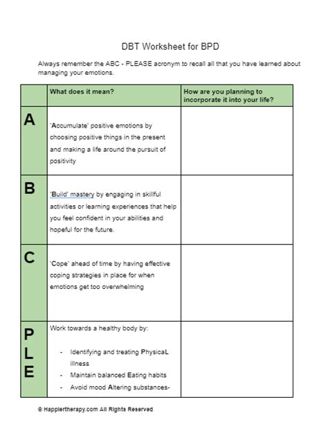 Dbt Worksheet For Bpd Happiertherapy