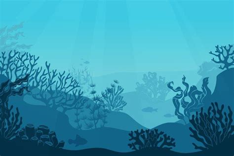 Underwater Seascape Seafloor Undersea With Seaweed Dark S 780159