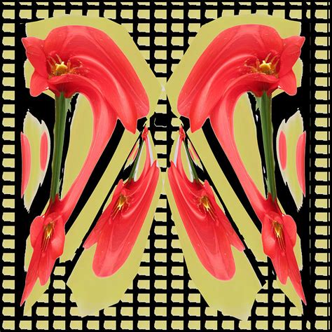 Dancing Tulip Red Exotic Flower Petal Based Wave Pattern Created By