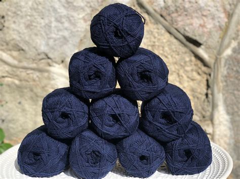 Dark Blue New Zealand Wool Yarn 100 Wool Yarn Lace Wool Etsy