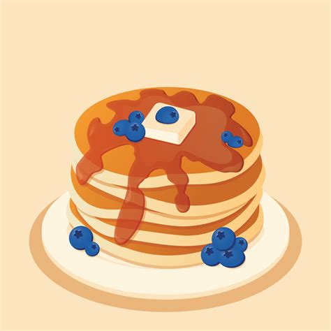 Blueberry Pancake With Butter On Top 7619853 Vector Art At Vecteezy