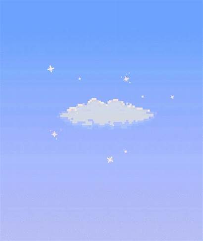 Clouds Gifs Sky Aesthetic Pixel Anime Cloud