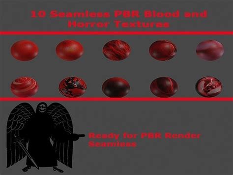 10 Seamless Blood And Horror Pbr Textures 3d Model Cgtrader